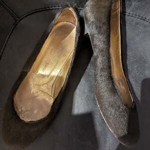 Betta Carrano Brown Pony Hair Round Toe Flats Made In Italy